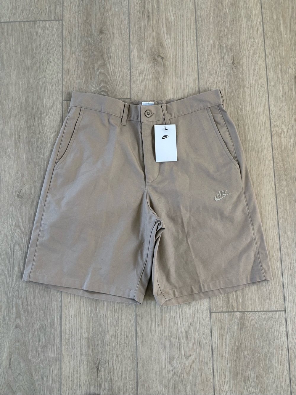 Nike Men's Tan Flat-Front Shorts Size 28
